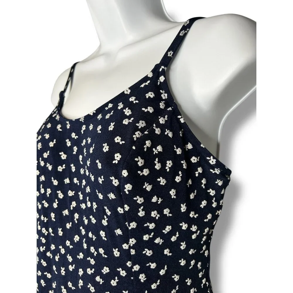 Vintage Navy Floral Skirted One Piece Swimsuit
